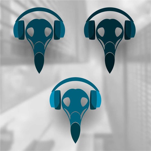 Vulture Skull with Headphones Logo