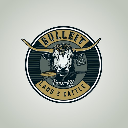 The logo for Bulleit Land and Cattle