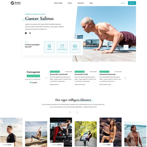 Fitness Coach (Landing Page, UI/UX Design)