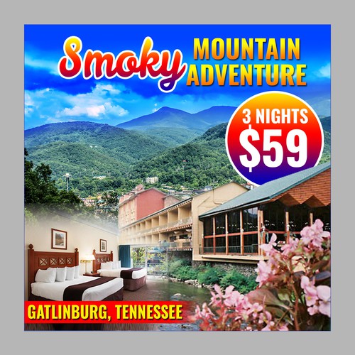 Creative Banner ad design for Gatlinburg holiday