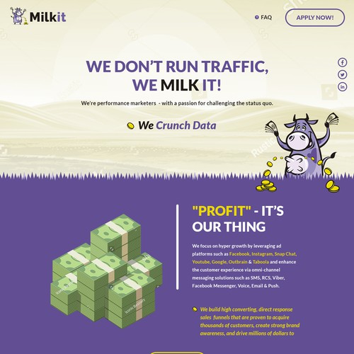 Milkit Marketing - Landing Page Design