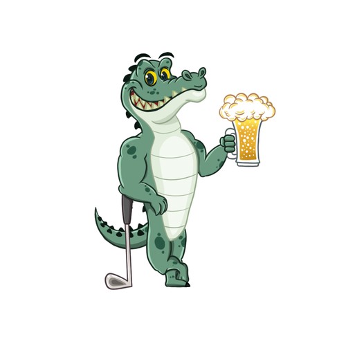 Golfer Crocodile character
