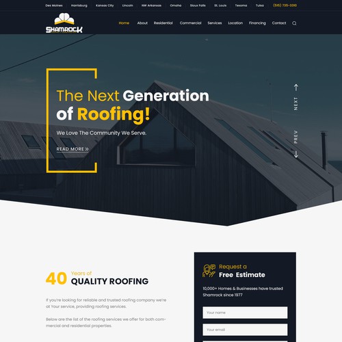 Roofing & Construction Landing page design