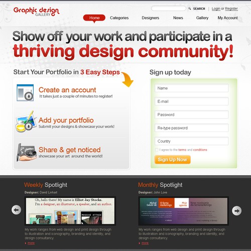 $1400 Guaranteed Prize - Graphic Designer Gallery Site Design