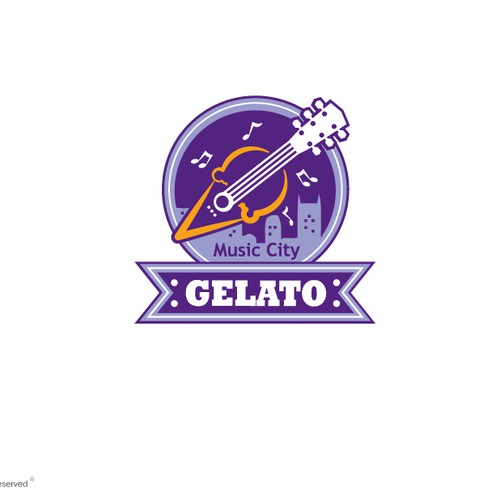 Create a Cool Logo for Gelato Shop with a Music Theme