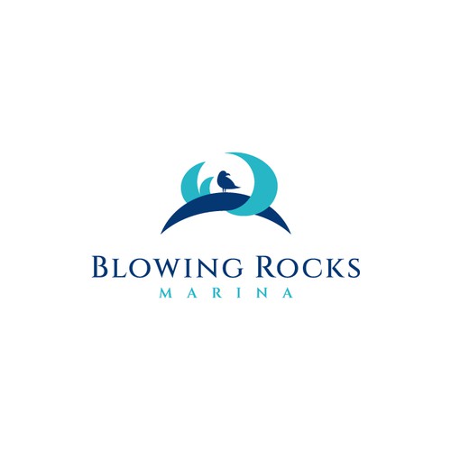 Simple and elegant logo for Blowing Rocks Marina