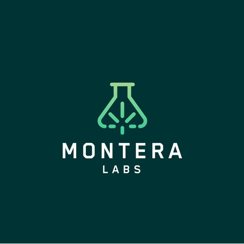 lab bottles and marijuana leaves