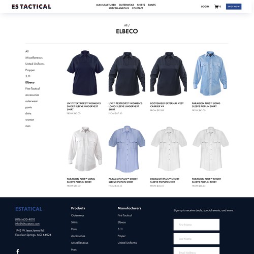 ES Tactical E-commerce Design