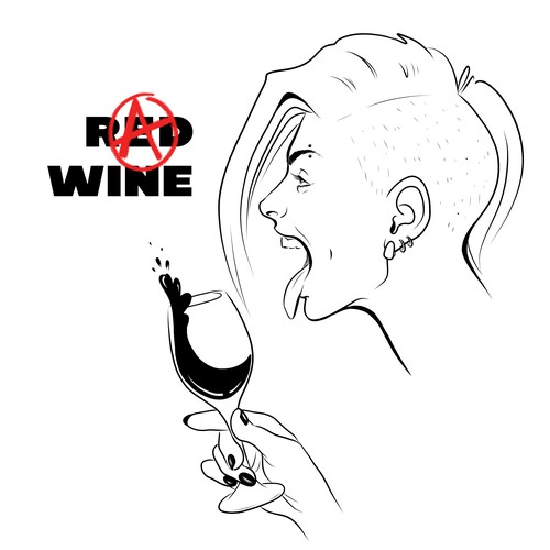 Wine drinkers T-shirt design (female)