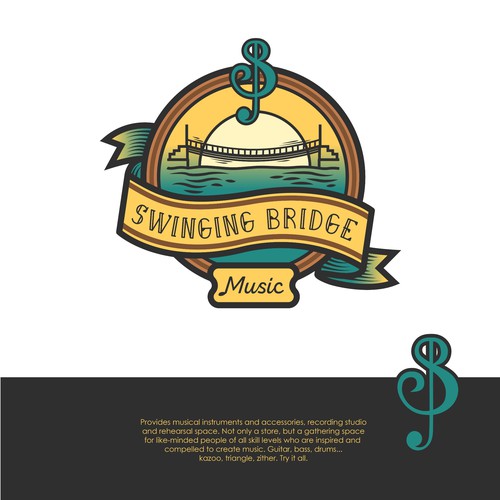 Logo concept for swinging bridge music