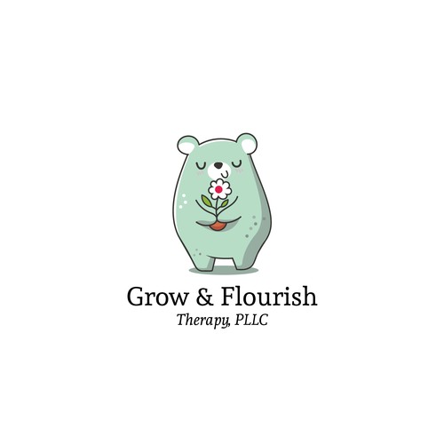 Cute bear mascot logo