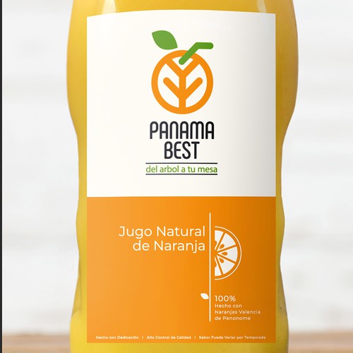 Minimalist label design for Juice brand.