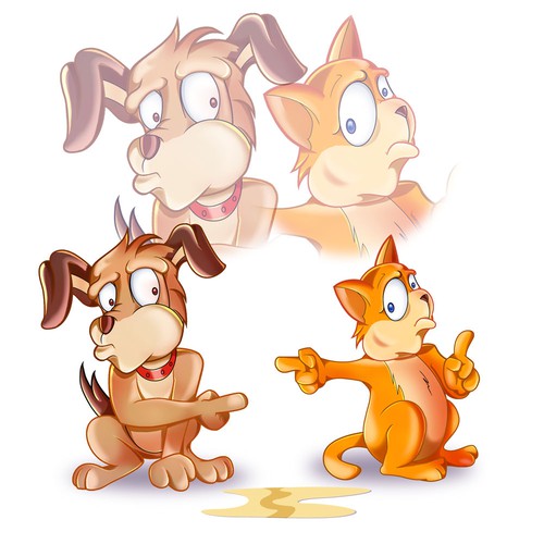 Cute Cat & Dog Mascots Needed (cartoon style)