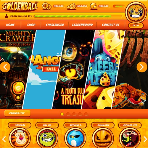 Create An Engaging Landing Page For A Social Gaming Lobby
