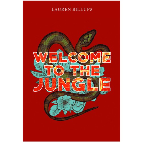 book cover design for a novel called "WELCOME TO THE JUNGLE"