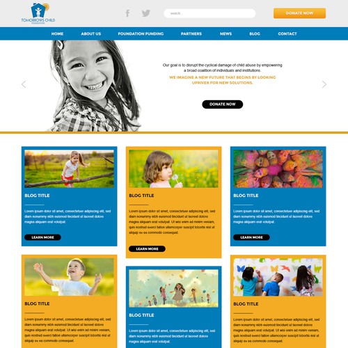 Create the web design for Tomorrow's Child Foundation