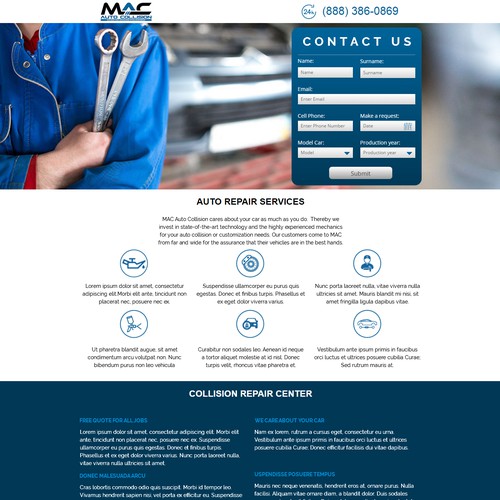 aoto service landing page