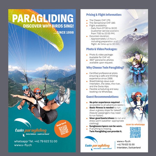 PARAGLIDING Rack Card