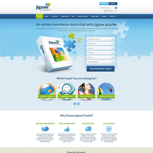 New website design wanted for Jigsaw puzzles