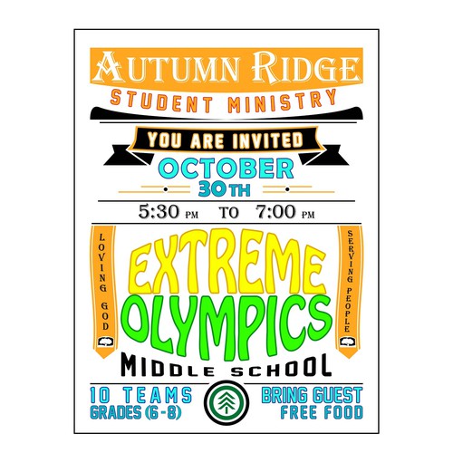 Poster: Middle School Student Ministry Extreme Olympics