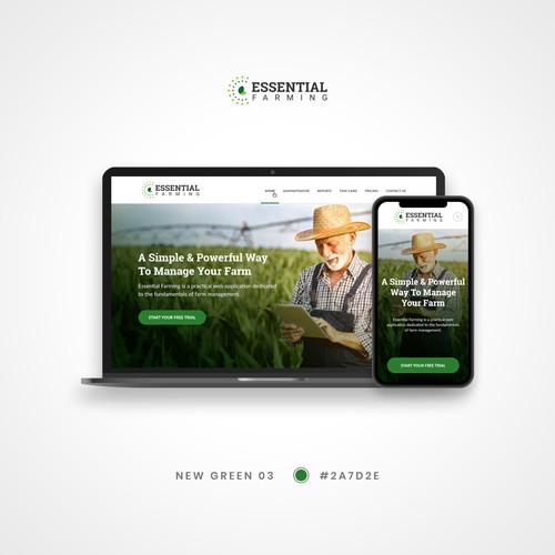 Homepage Design For Essential Farming