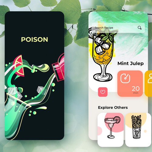 Concept for cocktail recipes finder