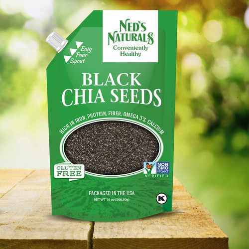 Create pouch design for a natural foods brand, Ned's Naturals!