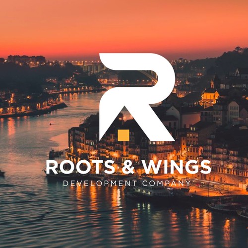Logo of a construction company that builds cottages.