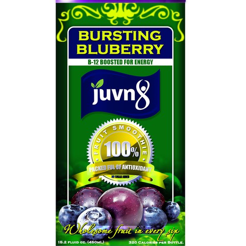 Design an eye catching bottle wrap for a fruit smoothie - Juvn8