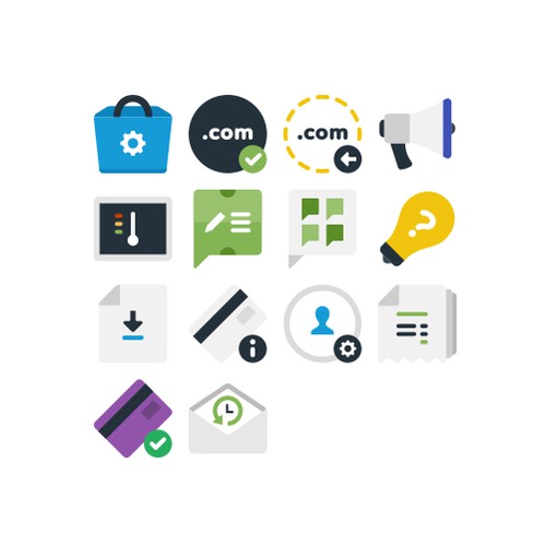 Billing Icons for web hosting control panel.