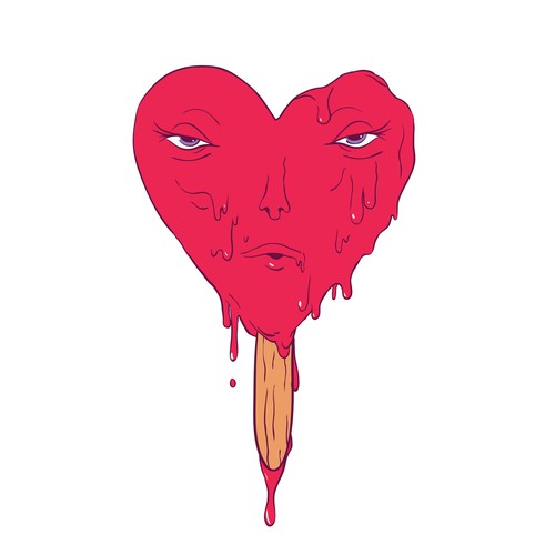 Melting heart popsicle t-shirt design