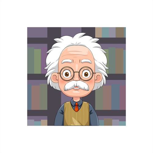 Einstein Librarian Cartoon