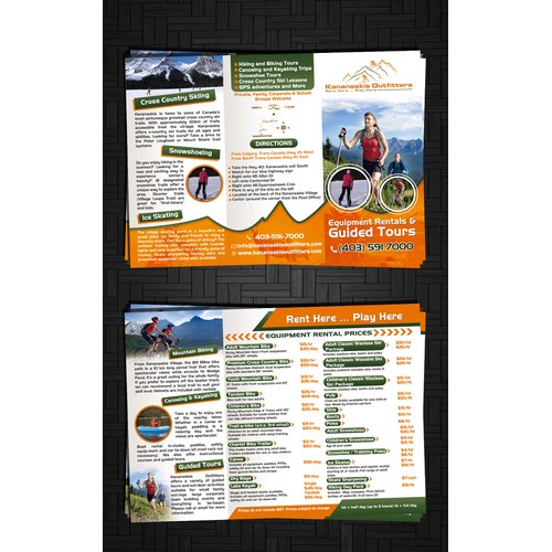brochure design for Kananaskis Outfitters