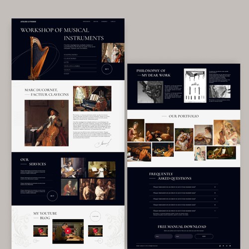 Landing page for the workshop of musical instrumentas