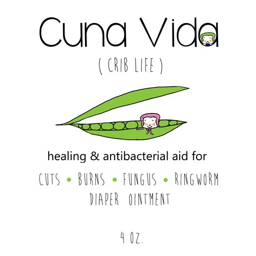 Cuna Vida label for children's ointment