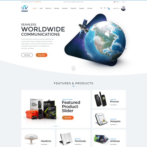 Apollo Satellite Landing Page Design
