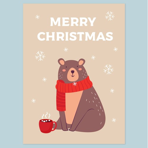 Bear holiday card