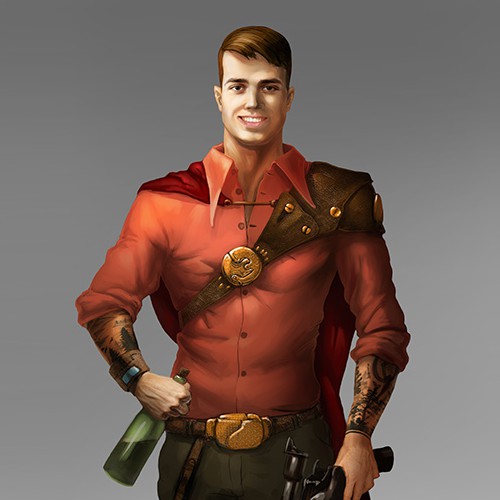 Character design - steampunk hitman