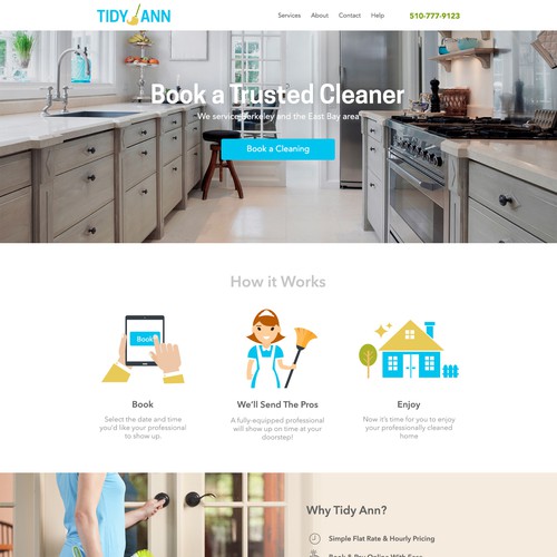 Create a Converting Home Page for a Home Cleaning Company