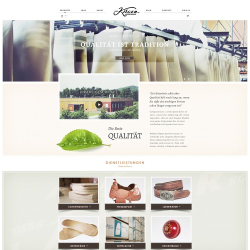 Kilger Lederfabrik benötigt ein website design