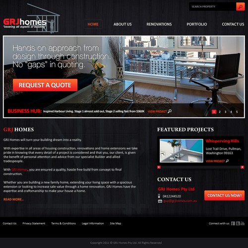 Create the next website design for GRJ Homes