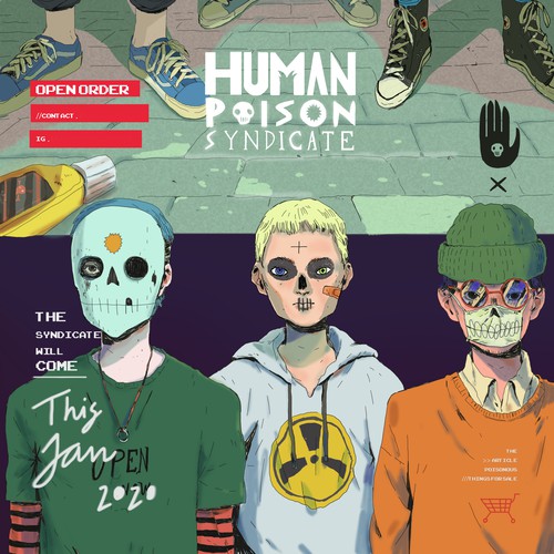 Illustration for product branding of "HUman Poison Syndicate"