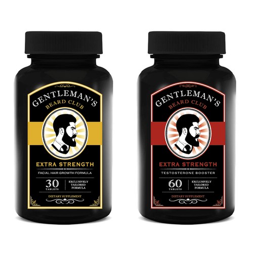 Logo & Supplement Label Design - Gentleman's Beard Club