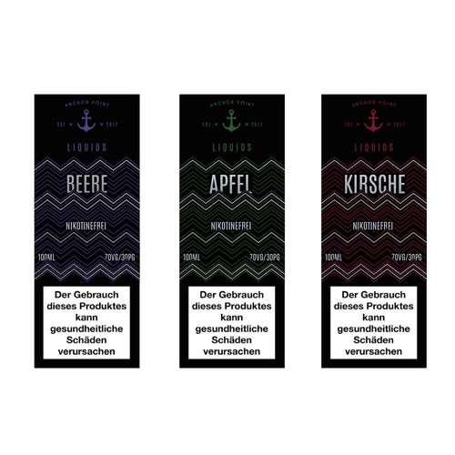 Package design for e-cigarette liquids brand