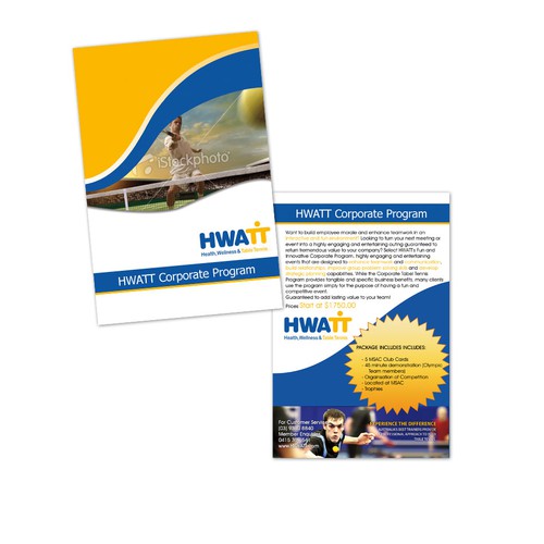 New print design wanted for Health, Wellness & Table Tennis 