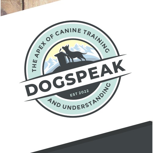 Clever logo design for dog training facility in the mountains