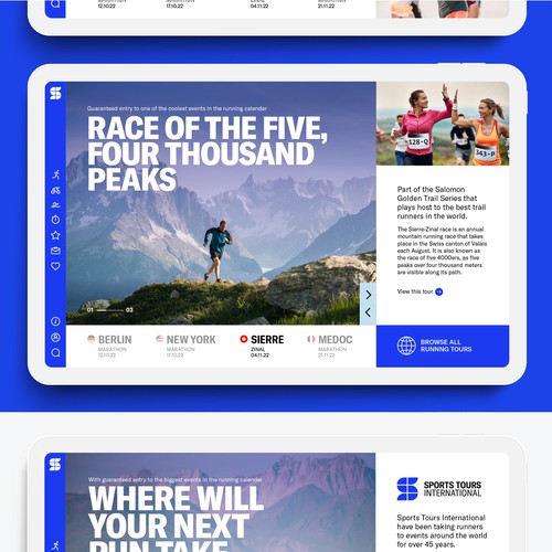 Website design for Europe's largest sports tour operator