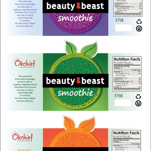 Label concept for smoothie