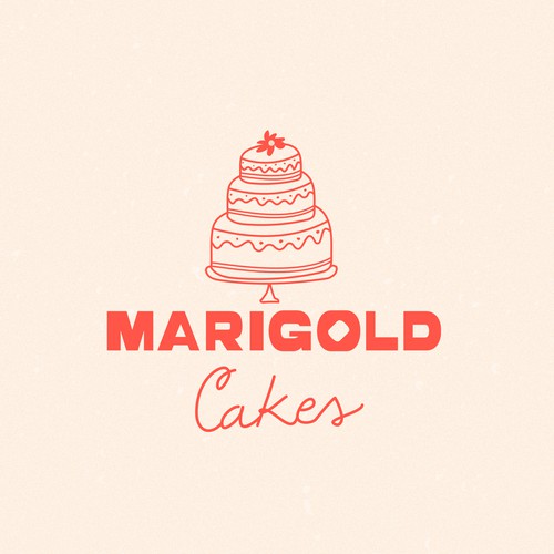 Hand illustrated logo with a custom typography for a small home bakery 
