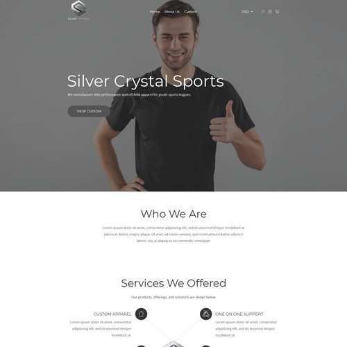 Silver Crystal Sports - Sports Apparel Website